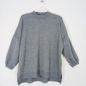 C&C‎ California Plus Size Mock Neck Puff Sleeve Top Sweater